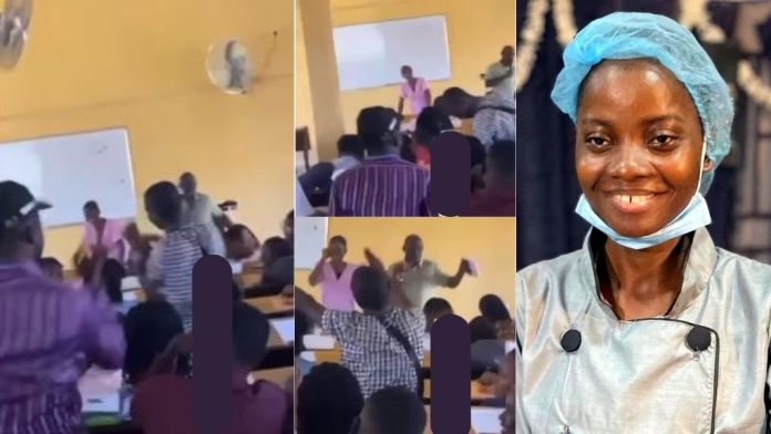 You are currently viewing Excitement as Chef Dammy returns to class, receives heroic welcome (Video)