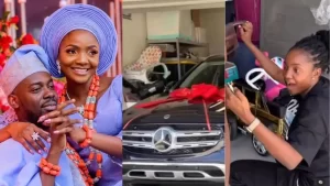 Read more about the article Singer Simi left in shock after receiving brand new Mercedes Benz from husband Adekunle Gold (Video)