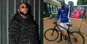 Read more about the article “OBO for life” – Davido makes u-turn, asks cyclist to send account number