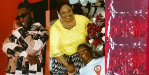 Read more about the article Burna Boy pauses show to observe a minute silence for Wizkid’s late mother (Video)
