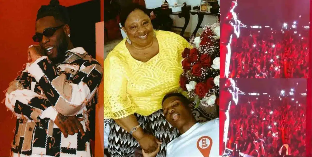 Burna Boy pauses show to observe a minute silence for Wizkid’s late mother