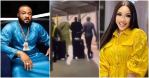 Read more about the article Mohbad: Tonto Dikeh happily welcomes Sam Larry back to Nigeria after Police arrest
