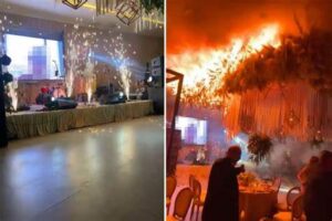 Read more about the article Tragedy as fire breaks at wedding,  100 dead