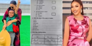 Read more about the article “Where do I start from?” – Tonto Dikeh cries out over son’s French assignment (video)
