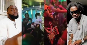 Read more about the article “No gree for anybody” – Moment Davido and Shallipopi competitively spray money at each other (Video)
