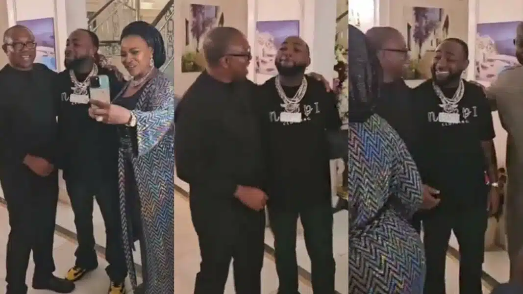 “Two great men” - Davido and Peter Obi spotted together at birthday party (Video)