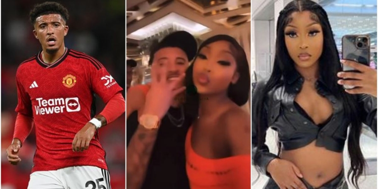 You are currently viewing Man Utd player, Sancho spotted hanging out with Mayorkun’s ex, Cocainaa (Video)
