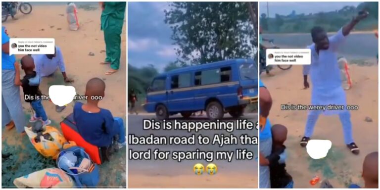 Drama as drunk driver begs passengers to re-enter bus after near death collision with trailer (Video)